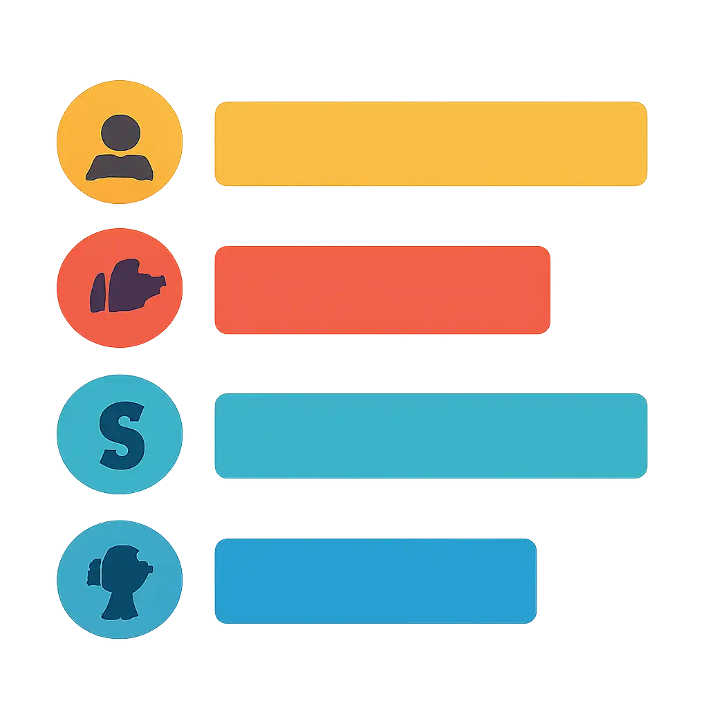 Infographic comparing options using coloured bars and icons only, no text or labels, flat design, Amazon